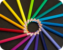 Colored pencils circle