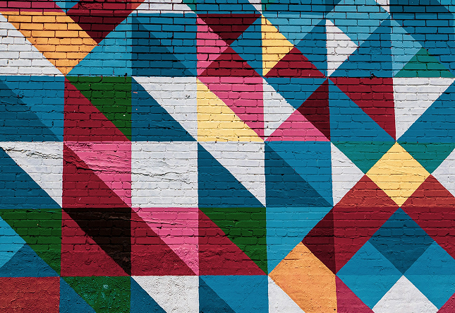 Colorful geometric wall pattern